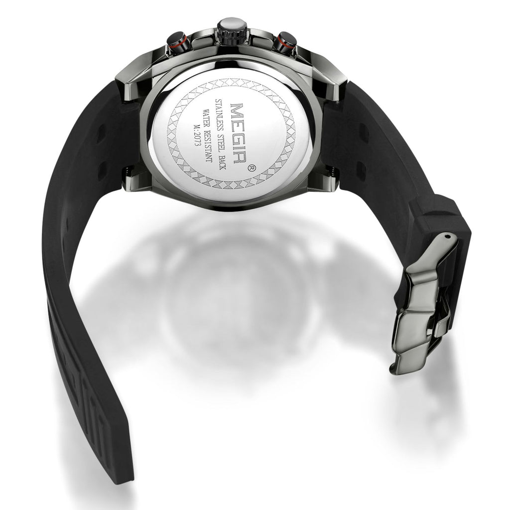 MEGIR Mens Watches Silicone Quartz Wrist Watch Chronograph Fashion Sport Business Wristwatch Luminous Male Clock Montre Homme 2073