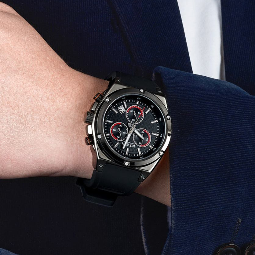 MEGIR Mens Watches Silicone Quartz Wrist Watch Chronograph Fashion Sport Business Wristwatch Luminous Male Clock Montre Homme 2073
