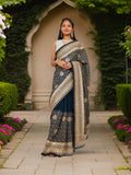 Designer Saree with Stone & Heavy Zari Work Embroidery Work by Shreekama
