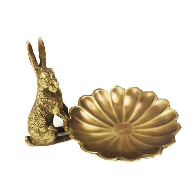 NNEOBA Whimsical Rabbit Brass Ornaments: Artistic Charm for Home Decor"