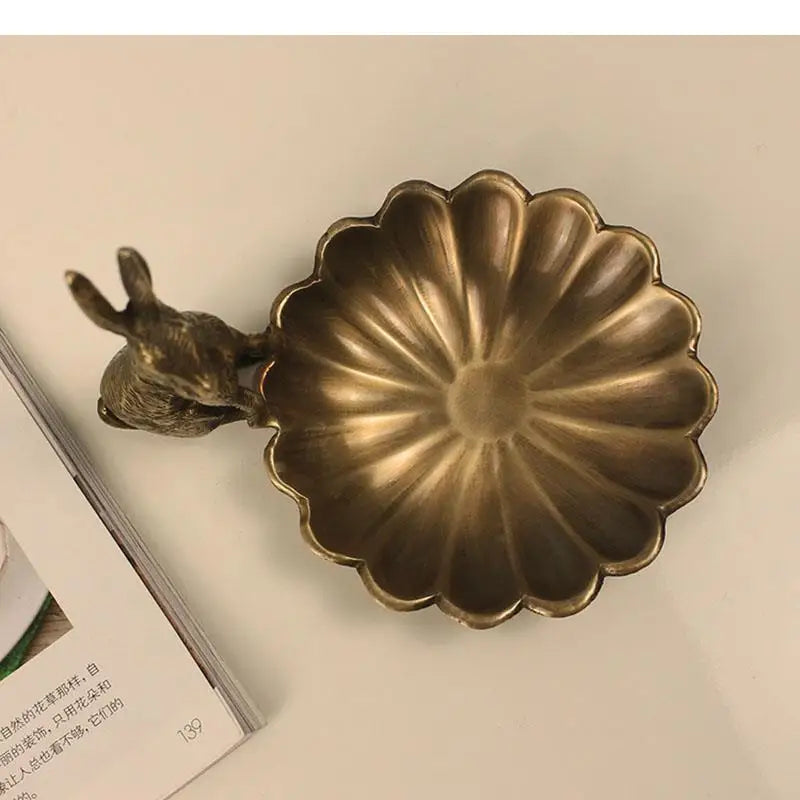 NNEOBA Whimsical Rabbit Brass Ornaments: Artistic Charm for Home Decor"