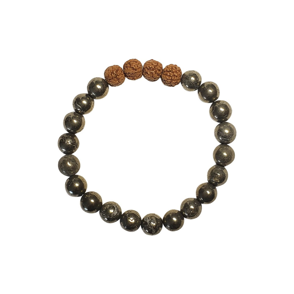 Pyrite and Rudraksha Bracelet