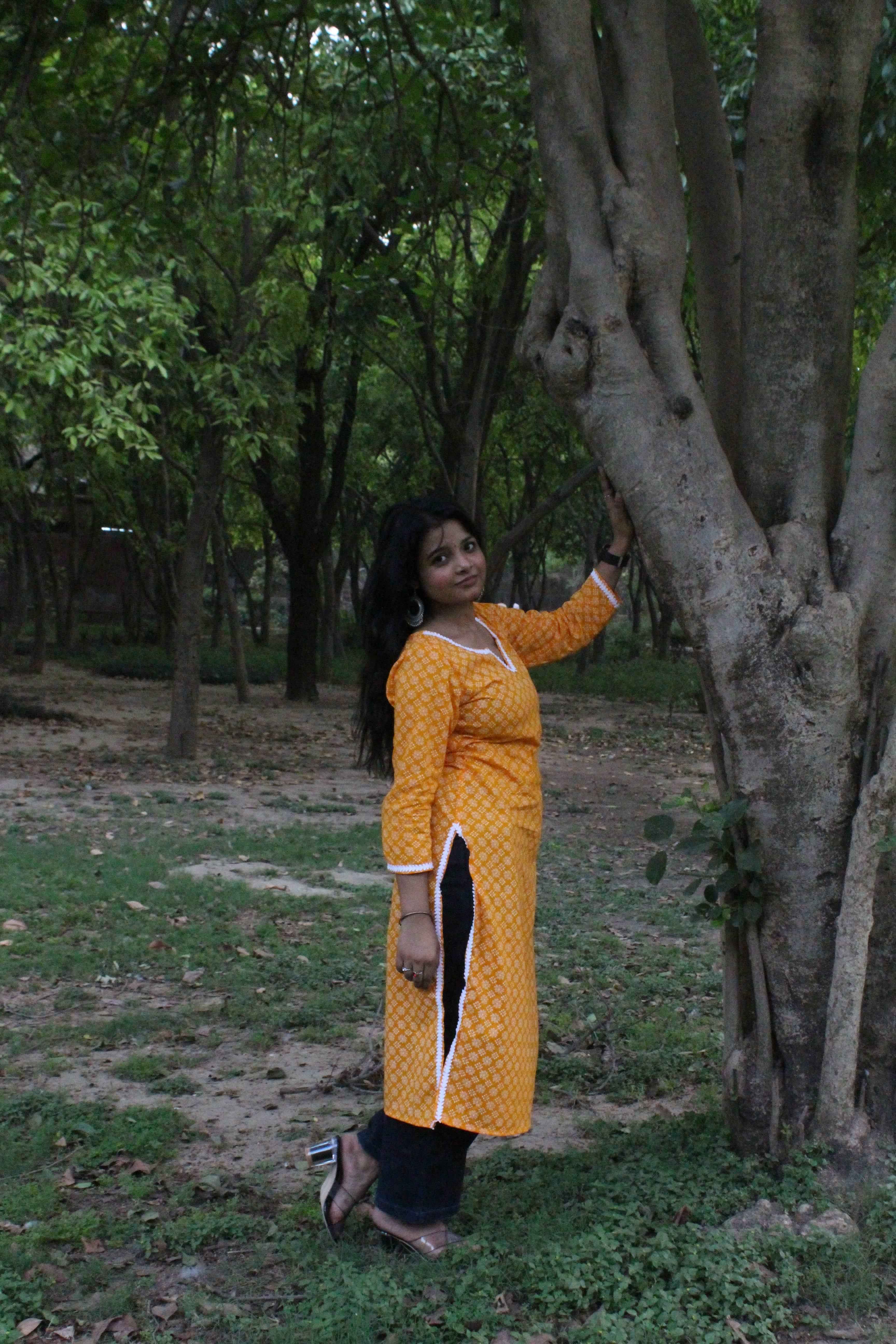 Sunshine Blossom Cotton Kurti